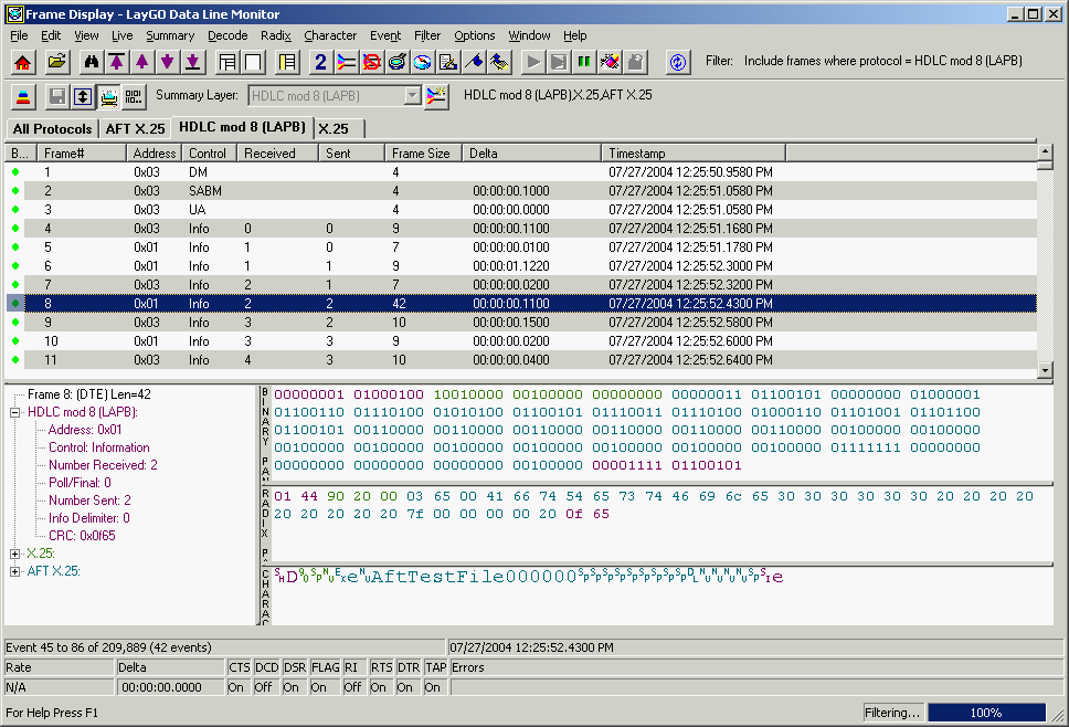 Serialtest ComProbe LAPB Decode